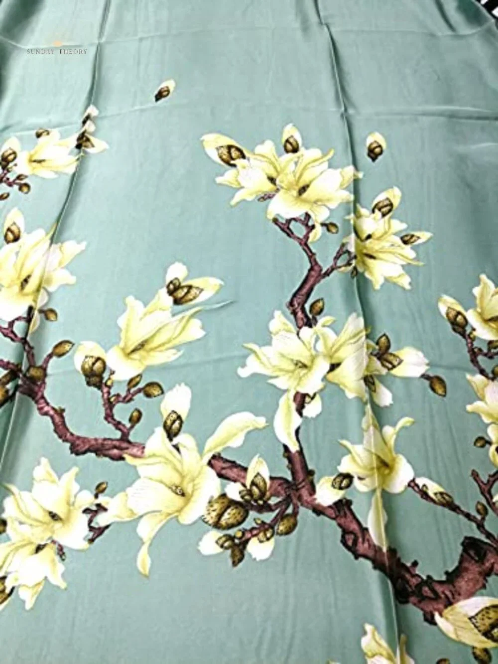 Silk Feel Large Long Floral Satin Scarf for Women - Shawl Wrapper